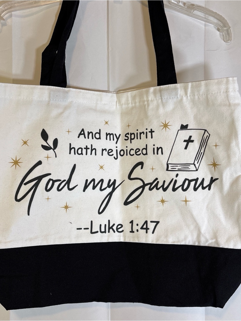 Religious Canvas Tote Bag - "God my Saviour"